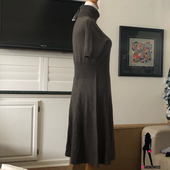 Taupe Turtleneck Sweater Dress - Picture 4 of 5